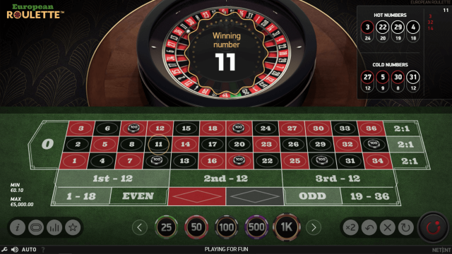 Игровой интерфейс European Roulette 9