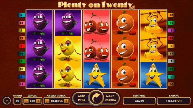 Игровой интерфейс Plenty On Twenty 8